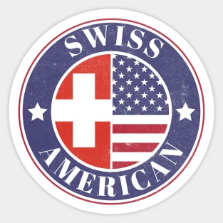 Proud Swiss-American Badge - Switzerland Flag Sticker